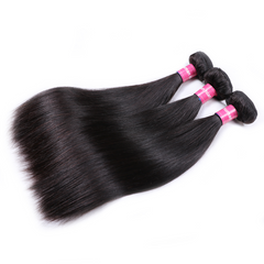 VIPbeauty Straight Hair Bundles With 13x4 Lace Frontal Unprocessed Human Hair Extensions