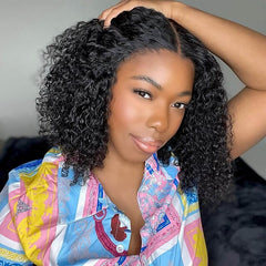 VIPbeauty Burmese Curly 13x4 Bob Wigs Human Hair Transparent Lace Frontal Wigs 200% Density