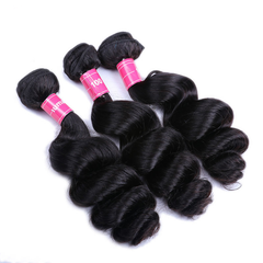 VIPbeauty Loose Wave Bundles With 13x4 Lace Frontal Unprocessed Human Hair Extensions