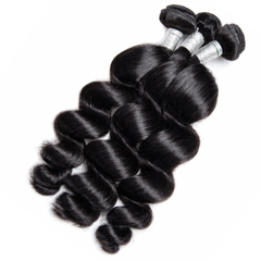 VIPbeauty Loose Wave Bundles With 13x4 Lace Frontal Unprocessed Human Hair Extensions