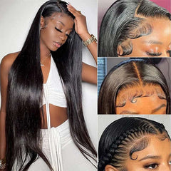 VIPbeauty 13x6 Lace Front Wigs Pre Plucked Straight Full Lace Human Hair Wigs