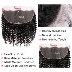 VIPbeauty Deep Wave Bundles With 13x6 Lace Frontal Human Hair Extensions