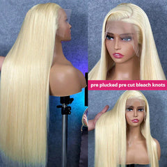 VIPbeauty 613 Blonde Colored Wig Straight Human Hair 13x6 Lace Frontal Wigs 180%