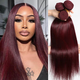 VipBeauty 12A Dark Burgundy Color Human Hair 3 Straight Hair Bundles