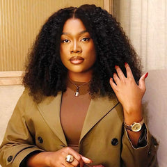 VIPbeauty Burmese Curly 13x4 Bob Wigs Human Hair Transparent Lace Frontal Wigs 200% Density