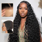VIPbeauty 13x6 Skin Like HD Lace Front Wigs Water Wave Human Hair Wigs Pre Plucked