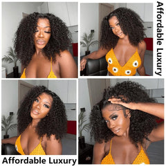 VIPbeauty Kinky Curly Human Hair Wig Fluffy Texture 13x4 HD Lace Front Wigs 180%