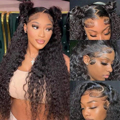 VIPbeauty Deep Wave 13x6 Full Frontal Wigs HD Transparent Lace Human Hair Wigs 13x4 Lace Wig