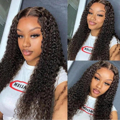 VIPbeauty Glueless Wigs Deep Wave 5x5 Lace Closure Wig Ready To Wear Pre Cut Bleached Knots