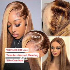 VIPbeauty #P4/27 Highlight 13x4 Lace Front Wigs Body Wave Human Hair 5x5 Glueless Wigs