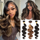 #1B&P4/27 Peekaboo Highlight Hair Bundles Colored Human Hair Body Wave 13A