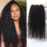 VipBeauty 12A Curly Human Hair 3 Bundles 1B Color