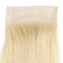 VIPbeauty Blonde 4x4 Lace Closure Virgin Hair Straight Human Hair 1 PC