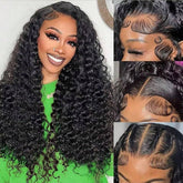 VIPbeauty Deep Wave 13x6 Full Frontal Wigs HD Transparent Lace Human Hair Wigs 13x4 Lace Wig