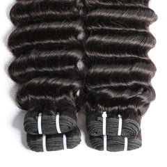 VIPbeauty Loose Deep Wave Bundles With 13x4 Lace Frontal Unprocessed Human Hair Extensions
