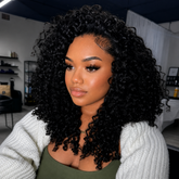 VIPbeauty Burmese Curly 5x5 Lace Closure Human Hair Wigs Natural Black Color