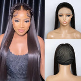 Vipbeauty Hair New-Upgrade Straight 5x7 Transparent Lace Closure attached Mesh Cap All-in-One Breathable Adjustable Cap for DIY Human Hair Wigs