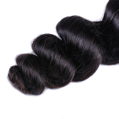 VIPbeauty Loose Wave Bundles With 13x4 Lace Frontal Unprocessed Human Hair Extensions