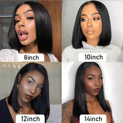 Hot Sale Short BOB Wig Human Hair 13x4 Transparent Lace Glueless Bob Wigs Pre Plucked with Natural Hairline
