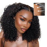 VIPbeauty Burmese Curly 13x4 Bob Wigs Human Hair Transparent Lace Frontal Wigs 200% Density