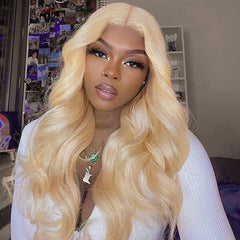 VIPbeauty 613 Blonde Body Wave Human Hair Wigs Pre-Plucked 13x6 Lace Front Wigs