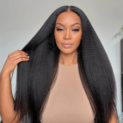 VIPbeauty 13x6 Transparent Lace Front Wig Kinky Straight Human Hair Wig for Black Women