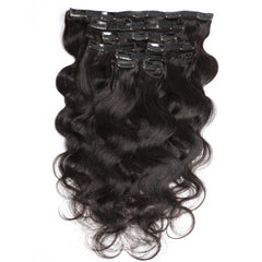 VIPbeauty Body wave Clip in Hair Extensions 120g 8pcs 100% Human Hair