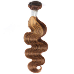 #1B&P4/27 Peekaboo Highlight Hair Bundles Colored Human Hair Body Wave 13A