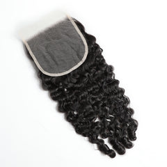VIPbeauty Burmese Curly Hair Indian Human Hair 3 Bundles With 4x4 Lace Closure