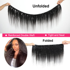 VipBeauty 12A Yaki Straight Human Hair 3 Bundles Extension