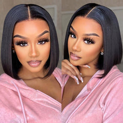 Hot Sale Short BOB Wig Human Hair 13x4 Transparent Lace Glueless Bob Wigs Pre Plucked with Natural Hairline