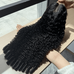 VIPbeauty Burmese Curly Lace Frontal Wigs HD 5x5 Pre-Cut Glueless Human Hair Wigs 180%