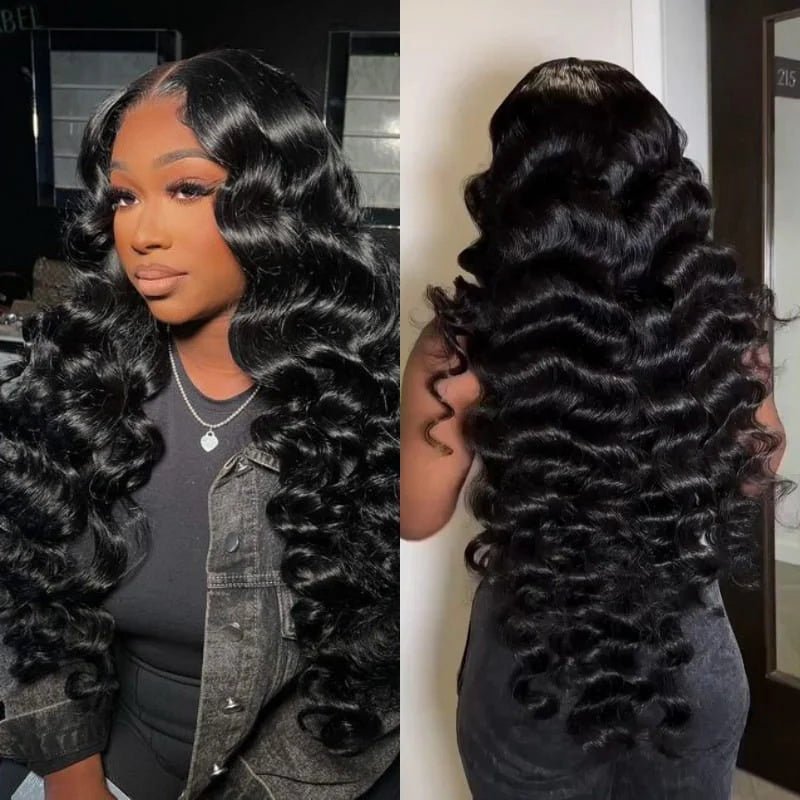 VIPbeauty Loose Deep Wave 13x6 HD Lace Front Wigs Pre-Cut Lace Glueless Human Hair Wig 180%