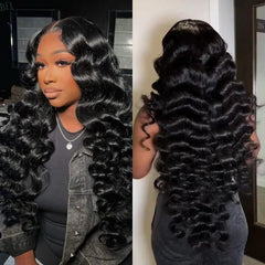 VIPbeauty Loose Deep Wave 13x6 HD Lace Front Wigs Pre-Cut Lace Glueless Human Hair Wig 180%