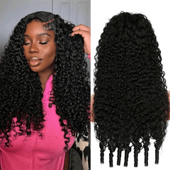 VIPbeauty Burmese Curly Lace Frontal Wigs HD 5x5 Pre-Cut Glueless Human Hair Wigs 180%