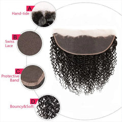 Kinky Curly 13x6 HD Lace Frontal Virgin Human Hair 150% Density