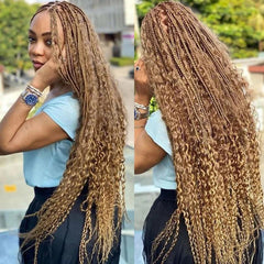VIPbeauty Braiding Hair #27 Honey Blonde Deep Wave Bulk Human Hair for Boho Braids