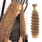 VIPbeauty Braiding Hair #27 Honey Blonde Deep Wave Bulk Human Hair for Boho Braids