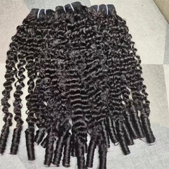 Brazilian Curly Hair Human Hair 4 Bundles Burmese Curls Bundles 100% Virgin Human Hair - VIPbeauty Hair