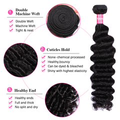VIPbeauty Deep Wave Human Hair Bundles With 5x5 Lace Closure