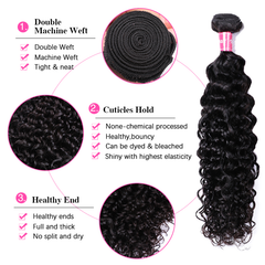VIPbeauty Water Wave Human Hair Bundles With 5x5 Lace Closure