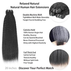 VIPbeauty 10A Grade Yaki Straight Human Hair Bundles With 5x5 Lace Closure