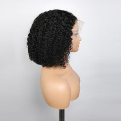 VIPbeauty Burmese Curly 13x4 Bob Wigs Human Hair Transparent Lace Frontal Wigs 200% Density
