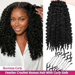 50G/Pack Feather Crochet Braid Hair 100% Human Hair Extensions NEW Arrival