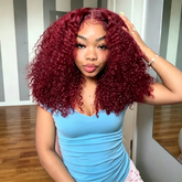 99J Burgundy Burmese Curly 13x6 Lace Front Wig Human Hair | VIPbeauty Hair