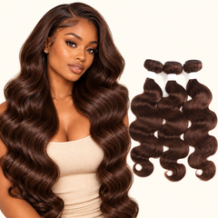 VIPbeauty Body Wave Chocolate Brown Bundles Human Hair