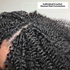 VIPbeauty Kinky Curly Crochet Braid Hair Extensions 100% Human Hair Feather Soft