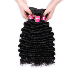 VIPbeauty Deep Wave Human Hair Bundles With 5x5 Lace Closure