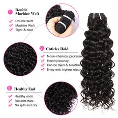 VIPbeauty Water Wave Virgin Soft Human Hair Extensions 1 PC/Pack