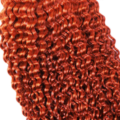 VIPbeauty Curly Wave Ginger Orange Bulk Human Hair Knotless Boho Braids No Weft Extensions